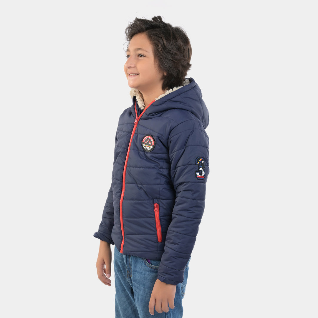 Boys Taffeta Quilted Jacket Road Tripper-Navy Blue