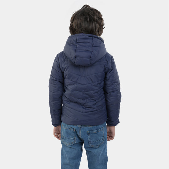 Boys Taffeta Quilted Jacket Road Tripper-Navy Blue