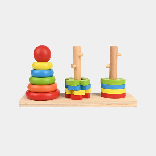Wooden Toy Three Coloum Tower