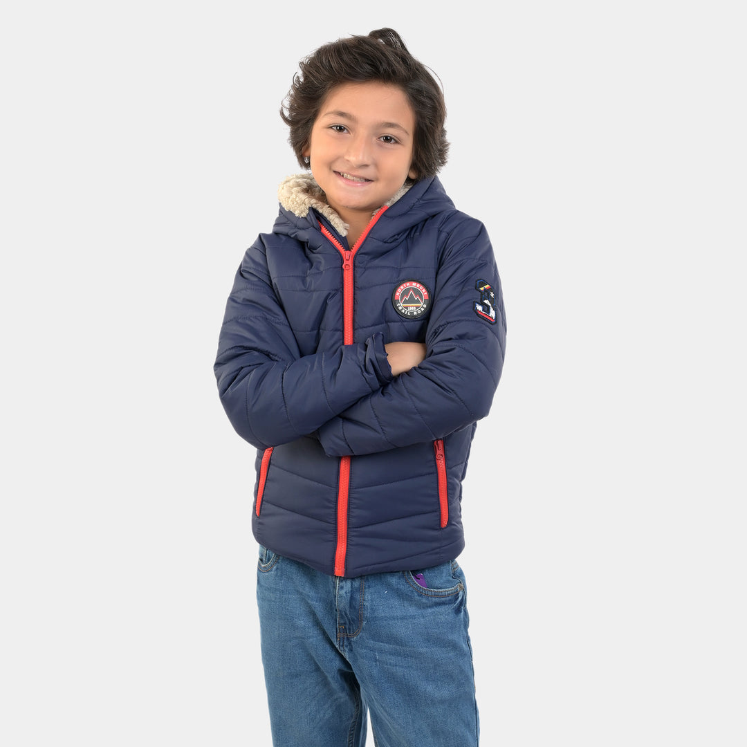 Boys Taffeta Quilted Jacket Road Tripper-Navy Blue