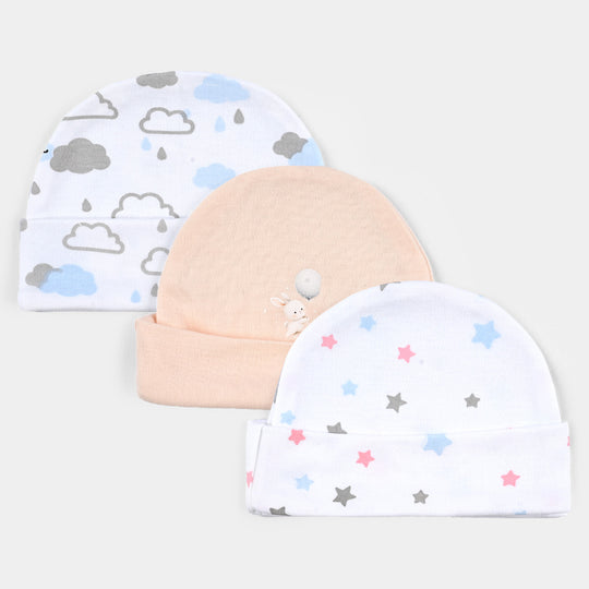 Pack OF 3 Infant Cotton Cap Set