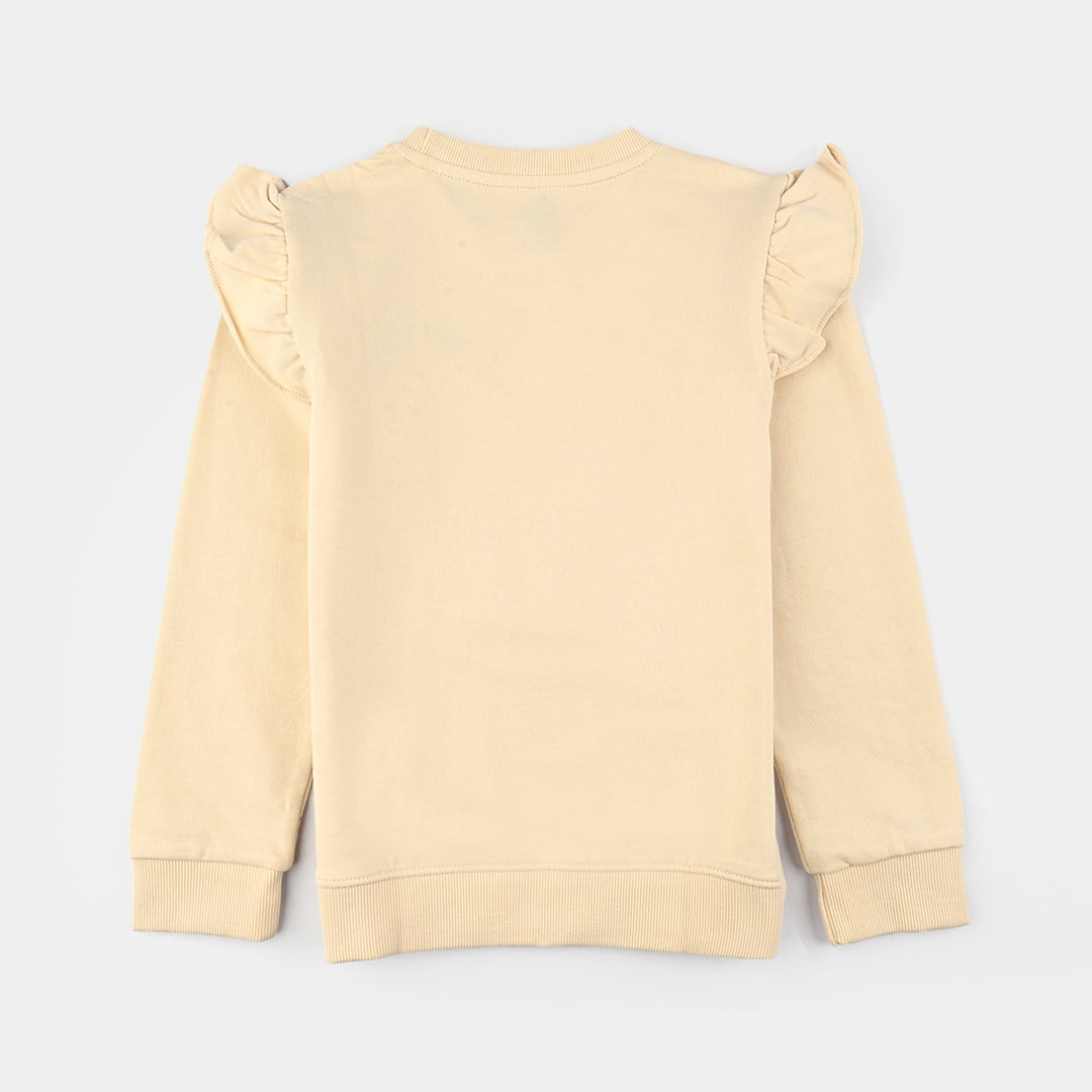 Girls Jersey/Terry Sweatshirt Bow-Wood Ash