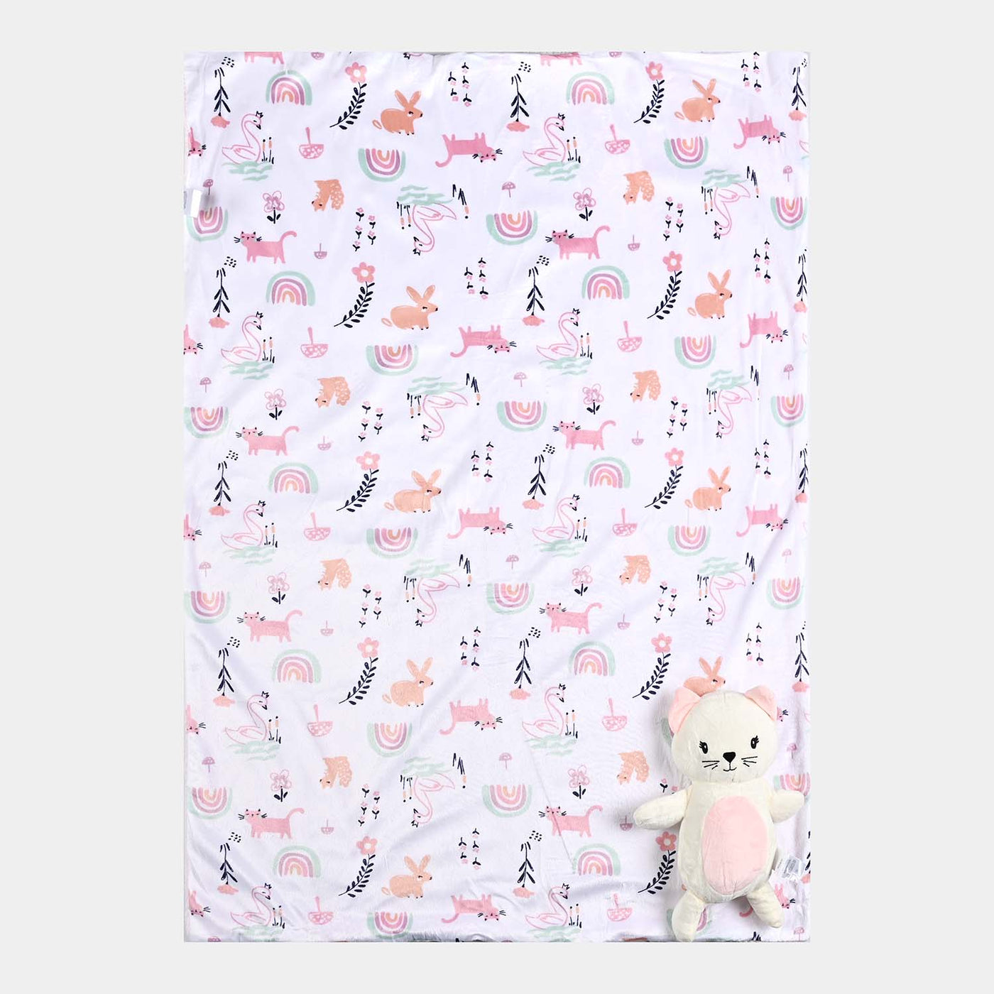 Cute Baby Blanket With Stuff Toy