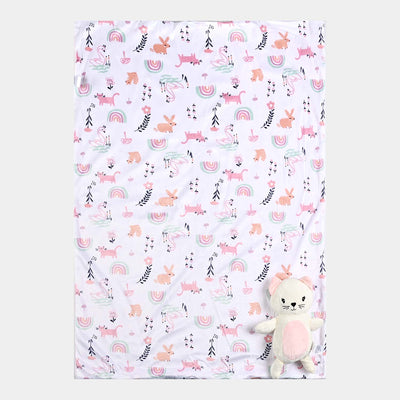 Cute Baby Blanket With Stuff Toy