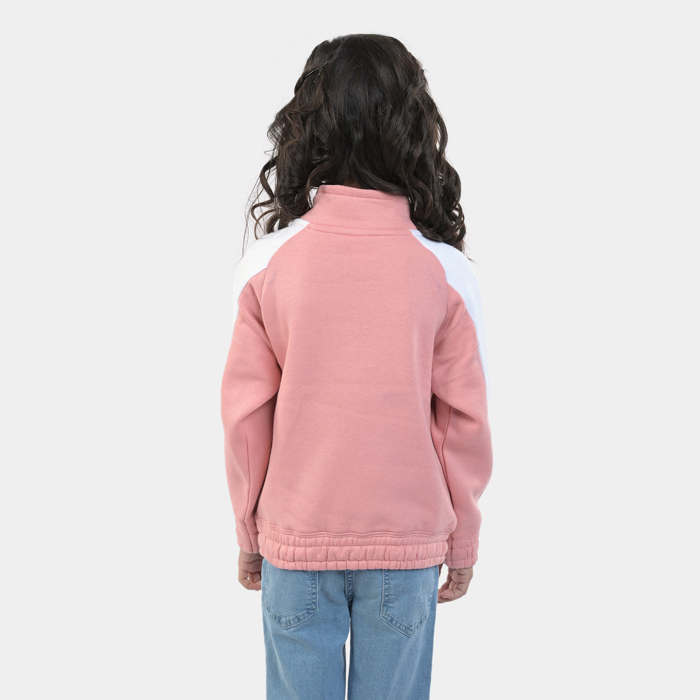 Girls Fleece Knitted Jacket Character -Quartz Pink