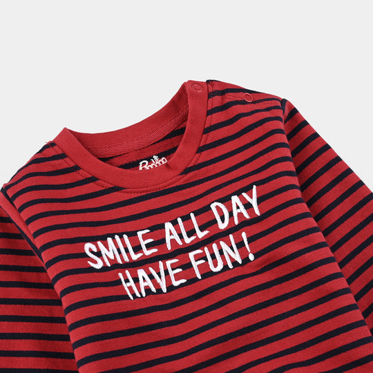 Infant Boys Jersey/Terry 2 Piece Smile All Day-Salsa