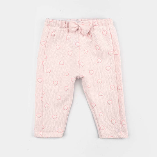 Infant Girls Jacquard Suit EMBOSHED HEARTS-PINK