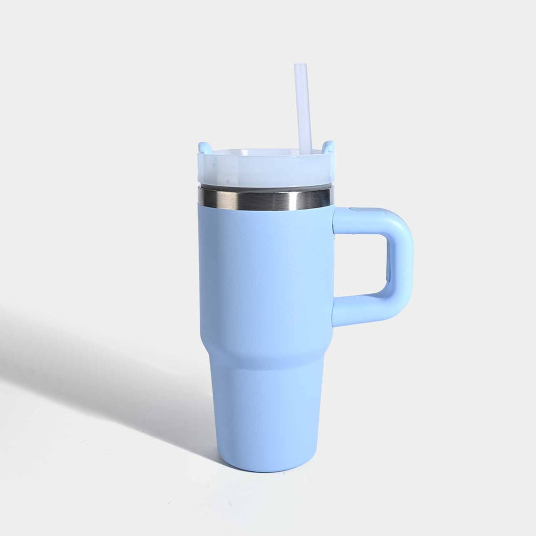 Insulated Travel Tumbler with Handle & Straw