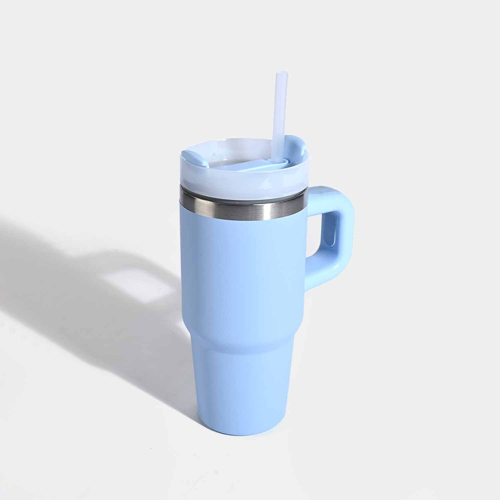 Insulated Travel Tumbler with Handle & Straw