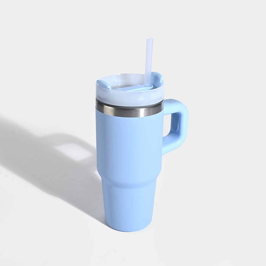 Insulated Travel Tumbler with Handle & Straw