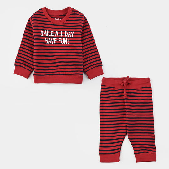 Infant Boys Jersey/Terry 2 Piece Smile All Day-Salsa