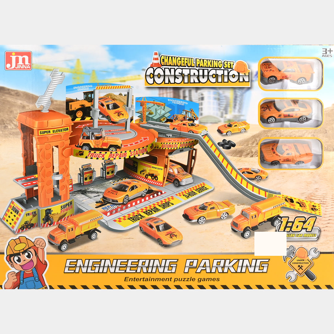 Engineering Construction Theme Parking Lot Garage Playset