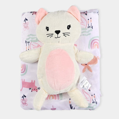 Cute Baby Blanket With Stuff Toy