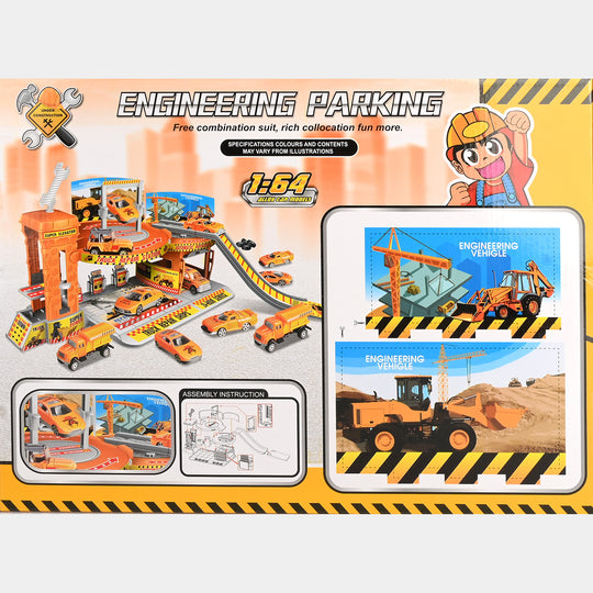 Engineering Construction Theme Parking Lot Garage Playset