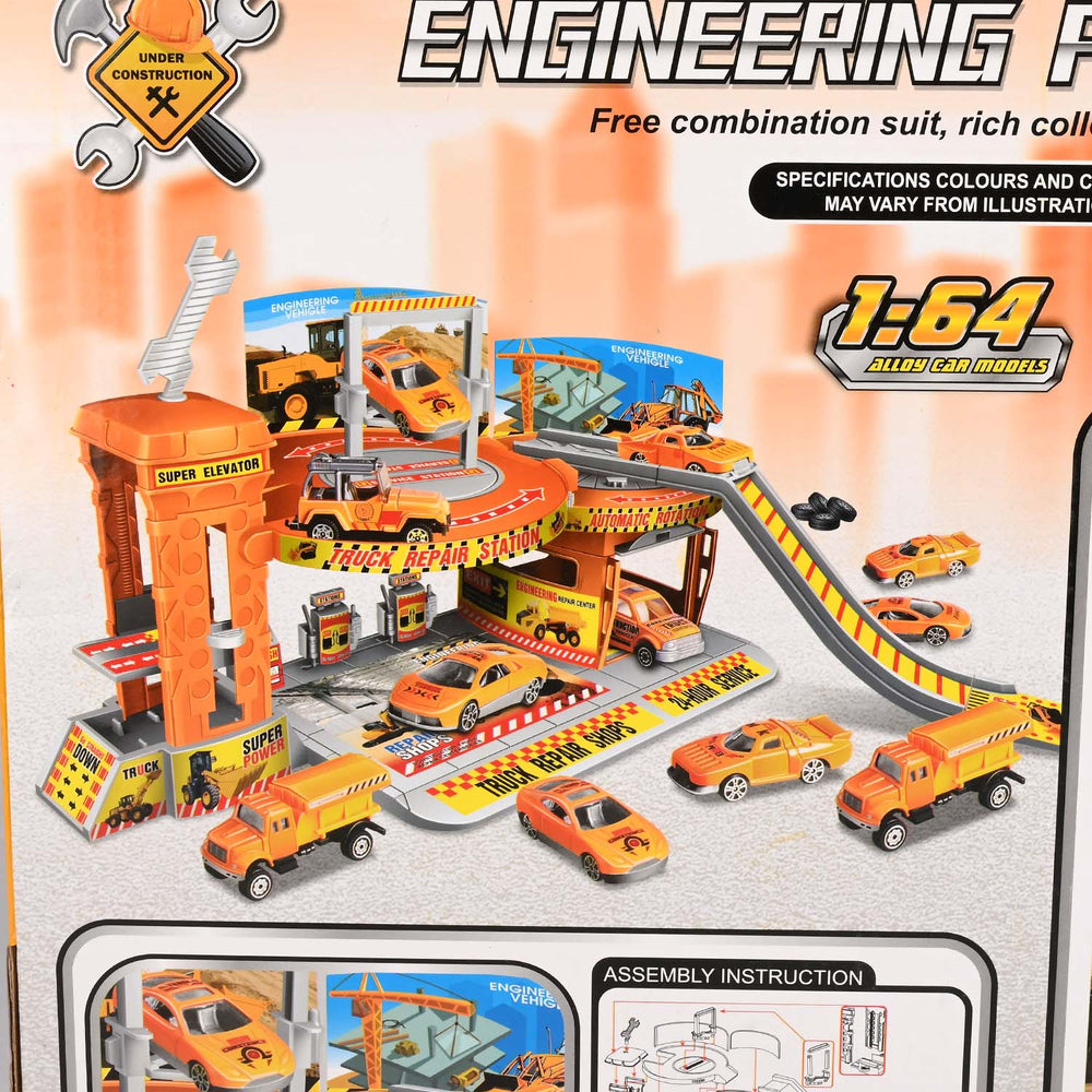 Engineering Construction Theme Parking Lot Garage Playset
