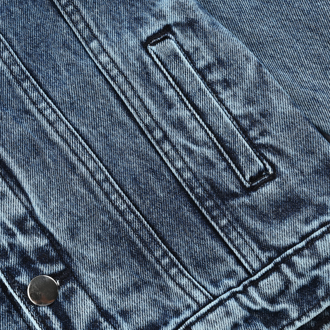 Boys Denim Stretch Jacket-Mid Blue