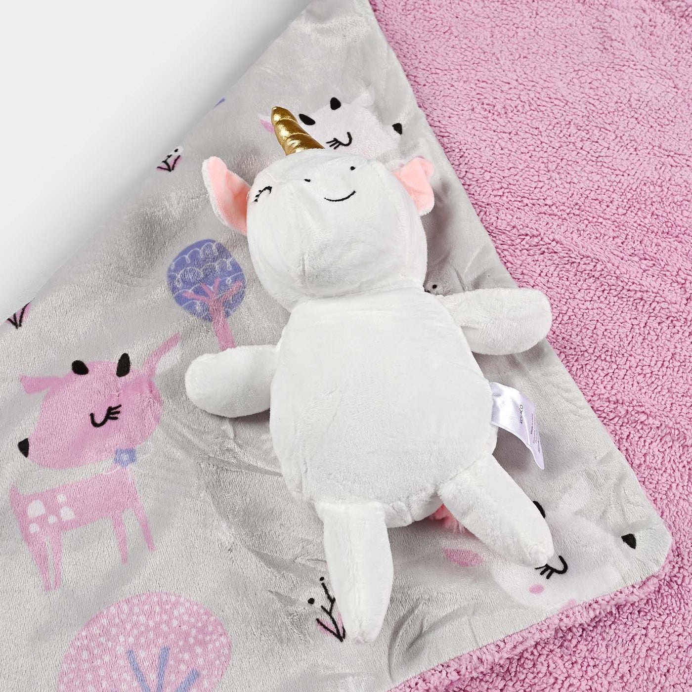 Cute Baby Blanket With Stuff Toy