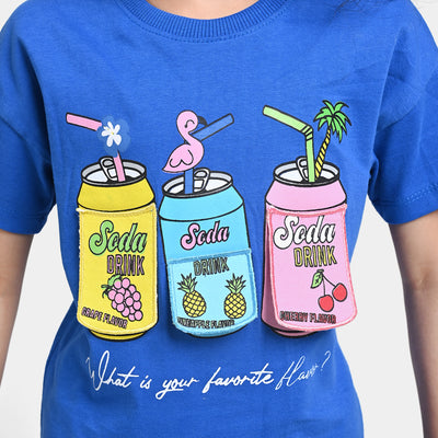 Girls Cotton Jersey T-Shirt H/S Soda-Blue