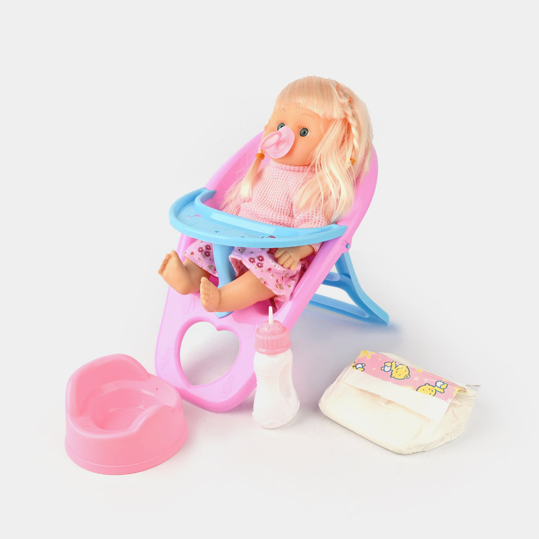 Baby Doll High Chair Playset | Baby Care Roleplay For Girls