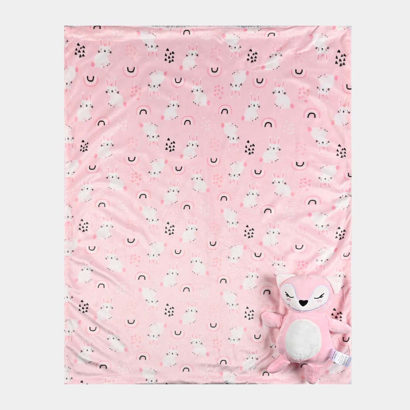 Cute Baby Blanket With Stuff Toy