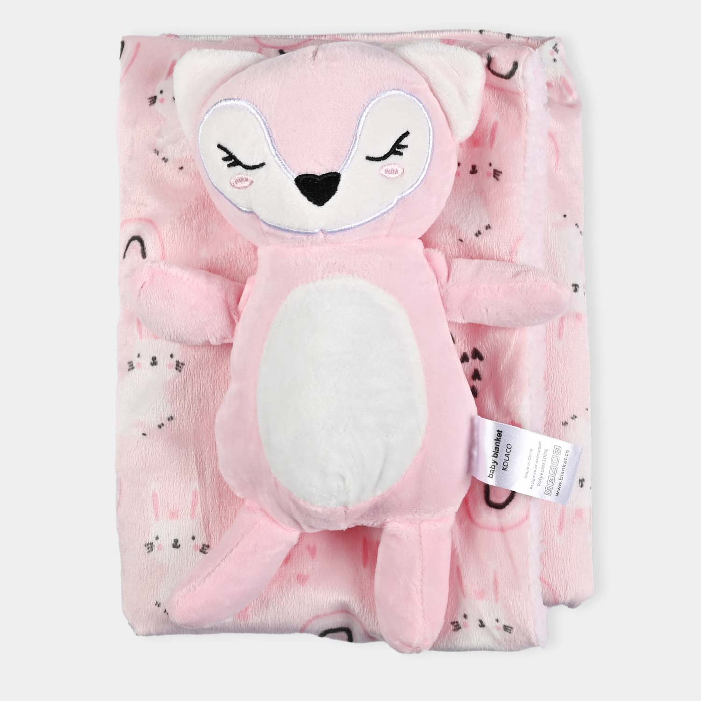 Cute Baby Blanket With Stuff Toy