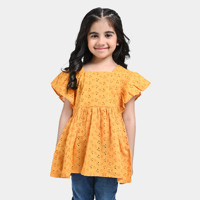 Girls Chiken Kari Top Yellow Roses-Yellow