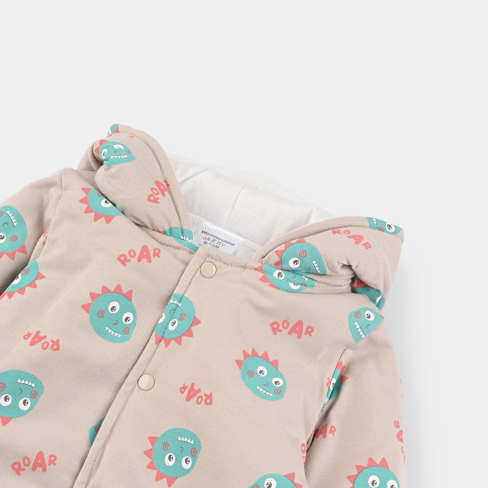 Infant Boys Cotton Interlock Romper-Grey Green
