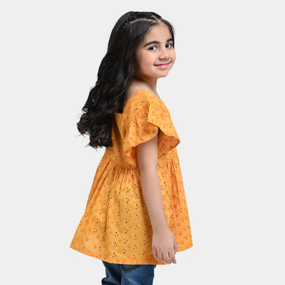 Girls Chiken Kari Top Yellow Roses-Yellow