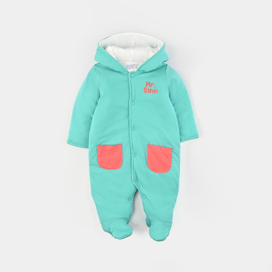 Infant Boys Cotton Interlock Romper-Green