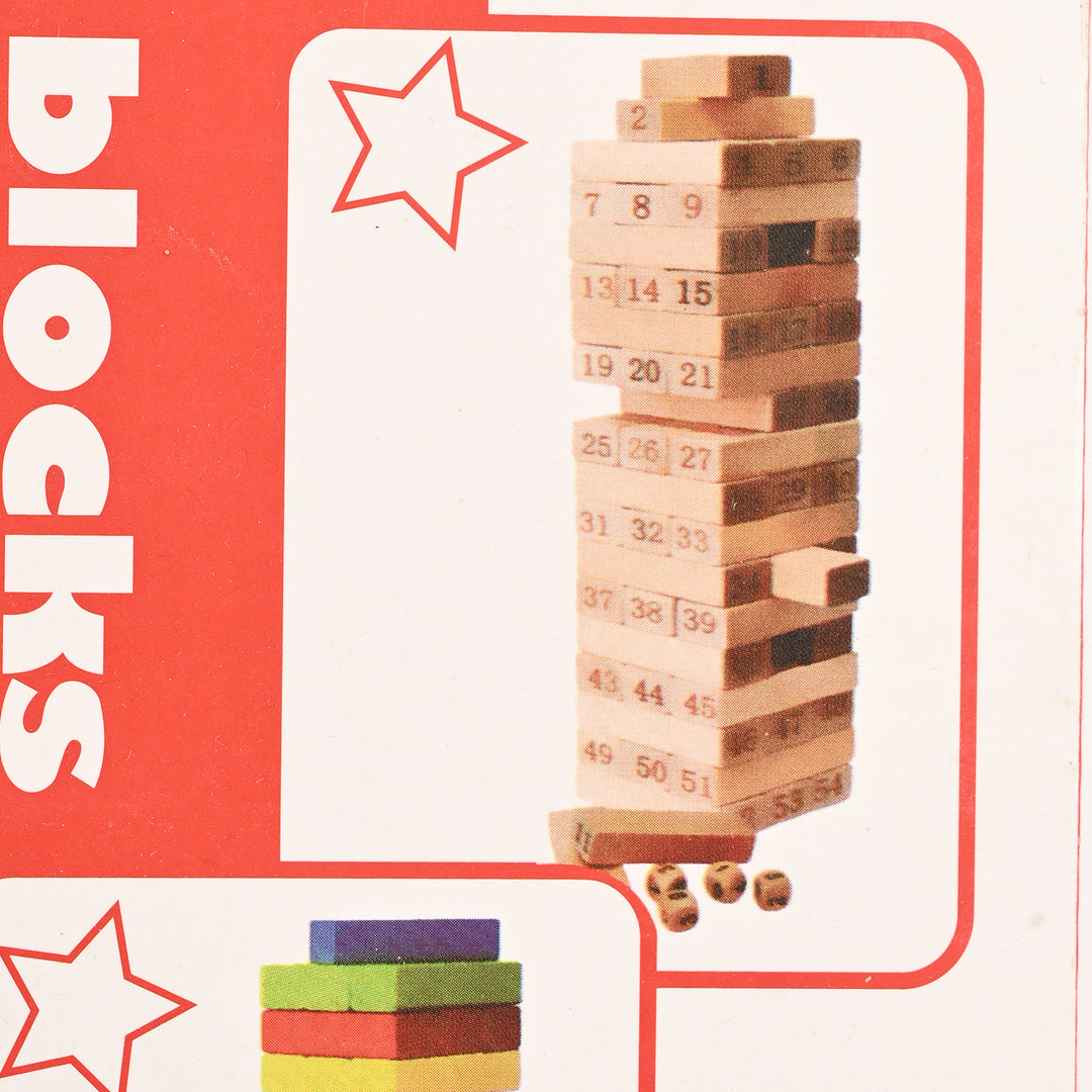 Jenga Game Wooden Blocks, Stacking Tower Game | 54Pcs