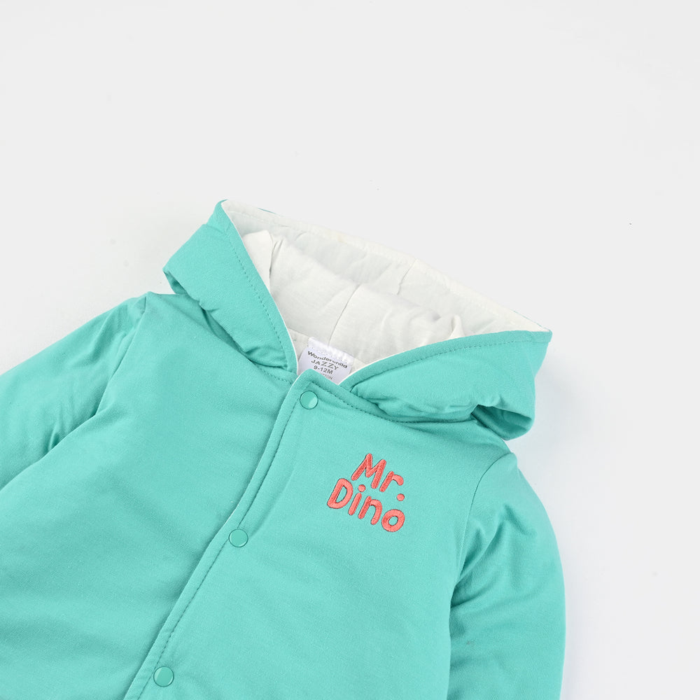 Infant Boys Cotton Interlock Romper-Green