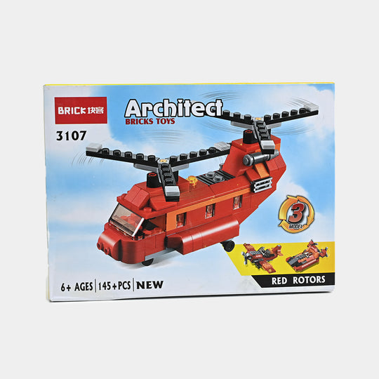 DIY Building Block Set Helicopter Toy