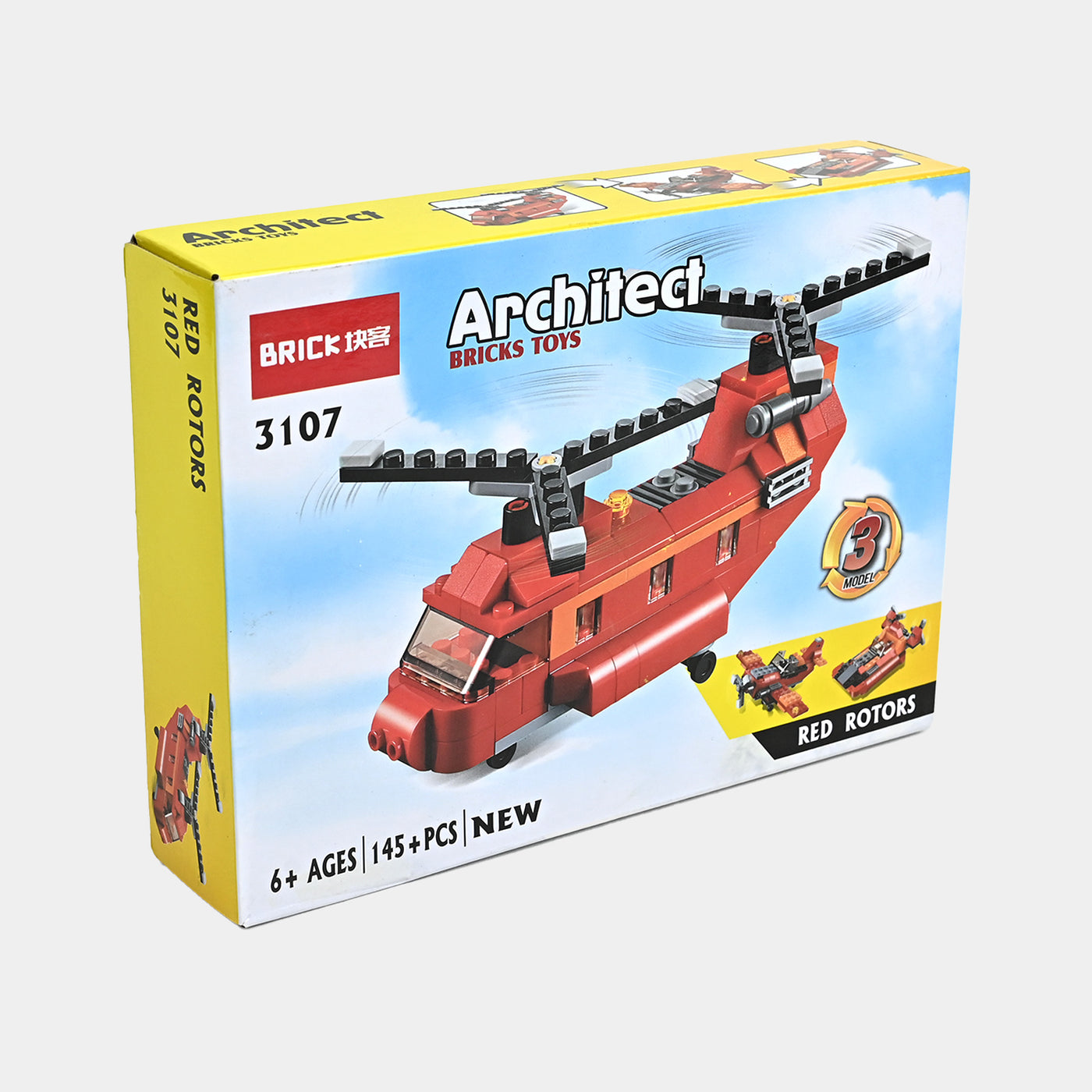 DIY Building Block Set Helicopter Toy