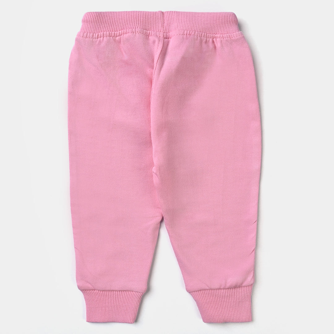 Infant Girls Cotton Terry Sleeping Pyjama Basic -C.Pink