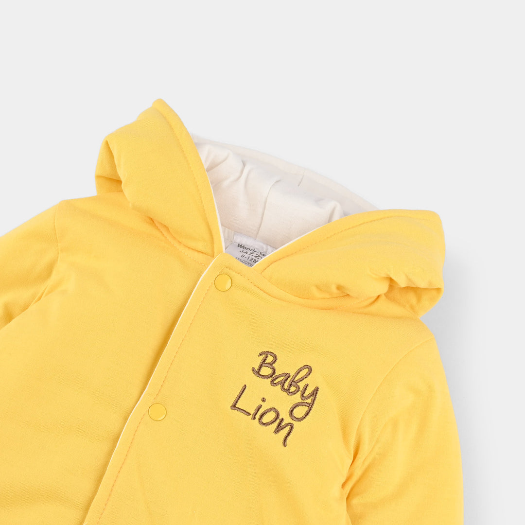Infant Boys Cotton Interlock Romper-Yellow
