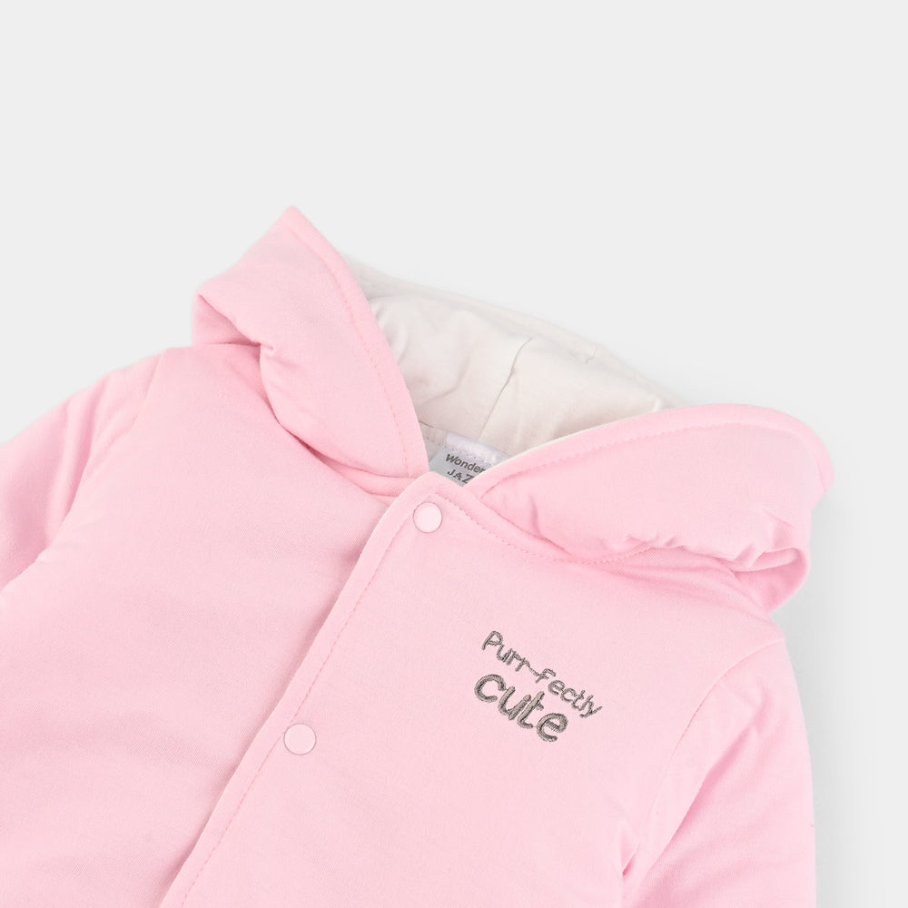 Infant Girls Cotton Interlock Romper-LT.Pink