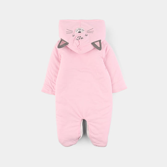 Infant Girls Cotton Interlock Romper-LT.Pink