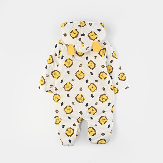Infant Boys Cotton Interlock Romper-White