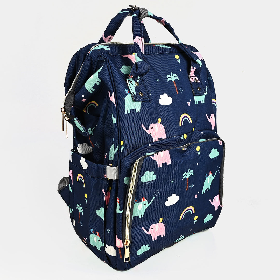 Baby Care Mother Backpack Elephant | Navy Blue