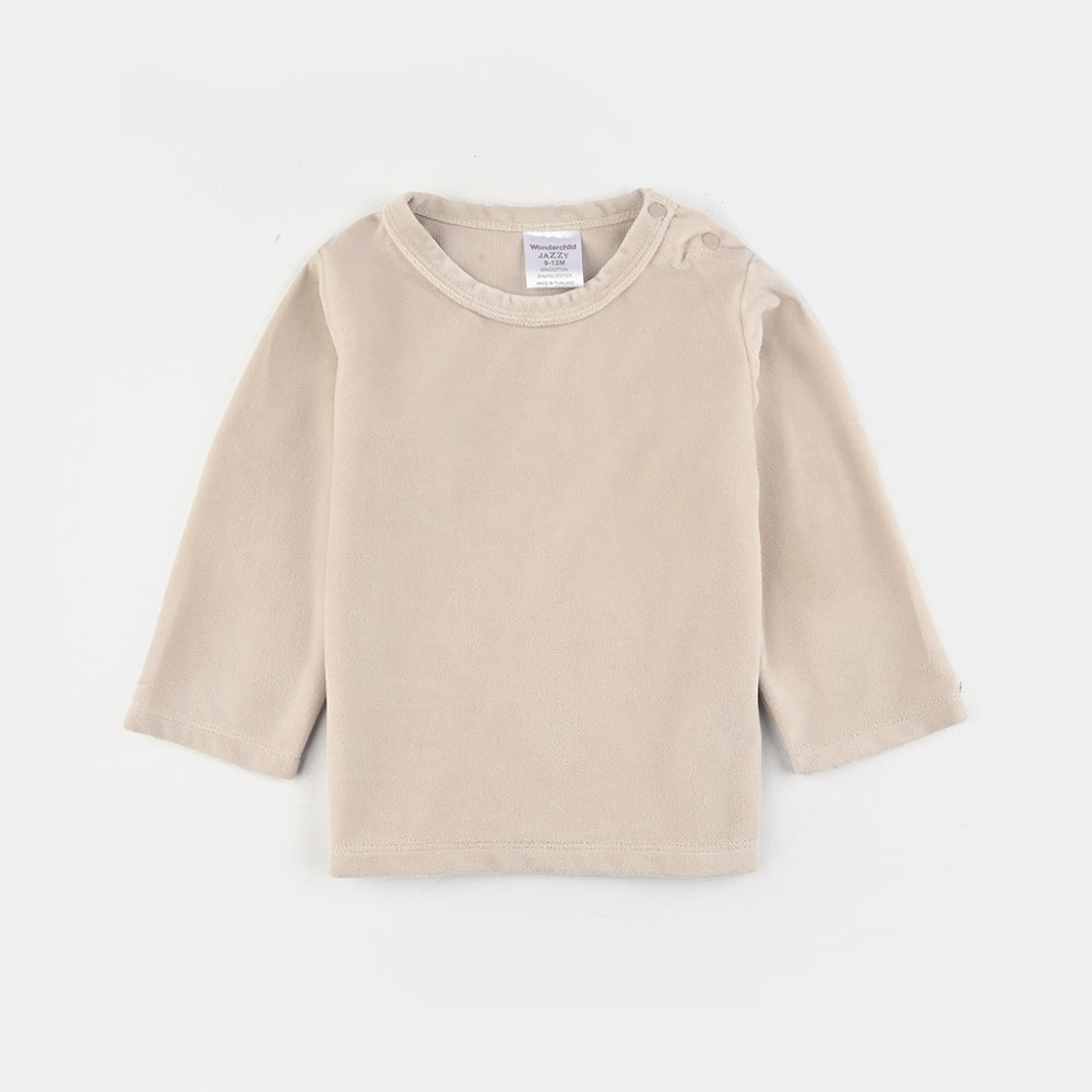 Infant Boys Cotton Interlock Suit-Beige/Orange