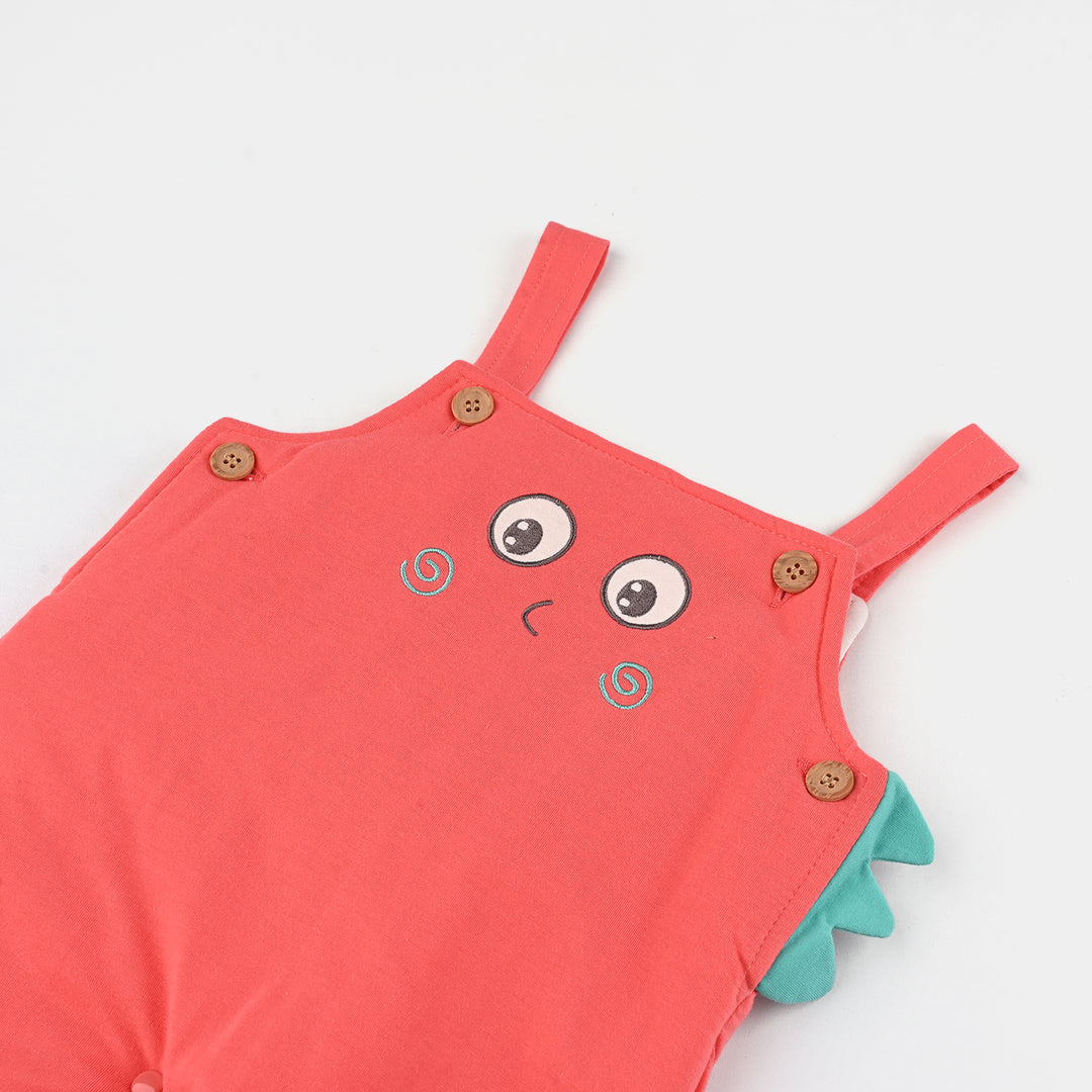 Infant Boys Cotton Interlock Suit-Beige/Orange