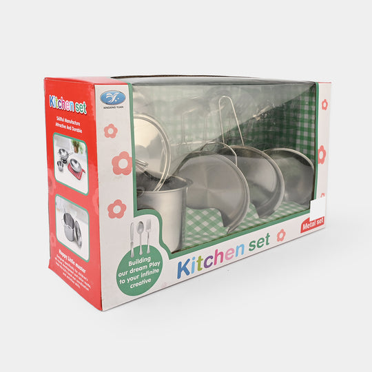 Stainless Steel Modern Kitchen Cooking Play Set