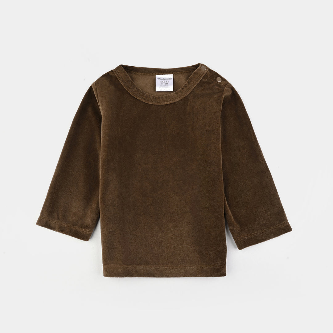 Infant Boys Cotton Interlock Suit-Beige/Brown