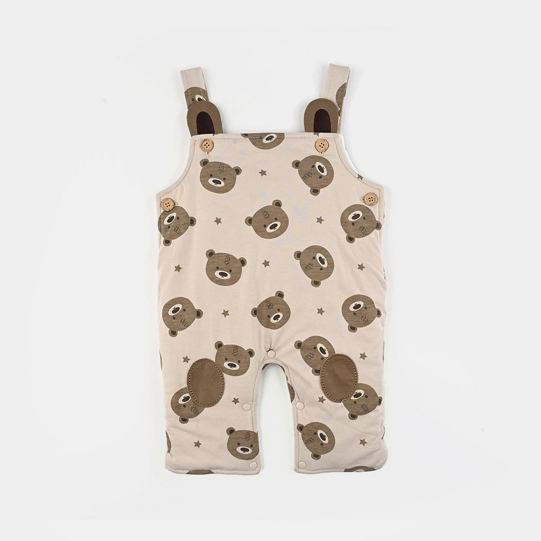 Infant Boys Cotton Interlock Suit-Beige/Brown