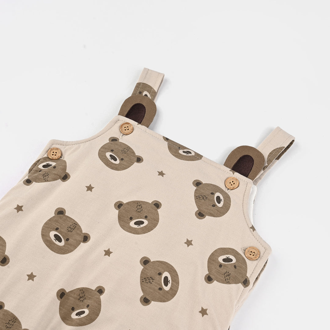 Infant Boys Cotton Interlock Suit-Beige/Brown