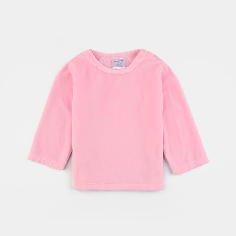 Infant Girls Cotton Interlock Suit-Pink/Grey