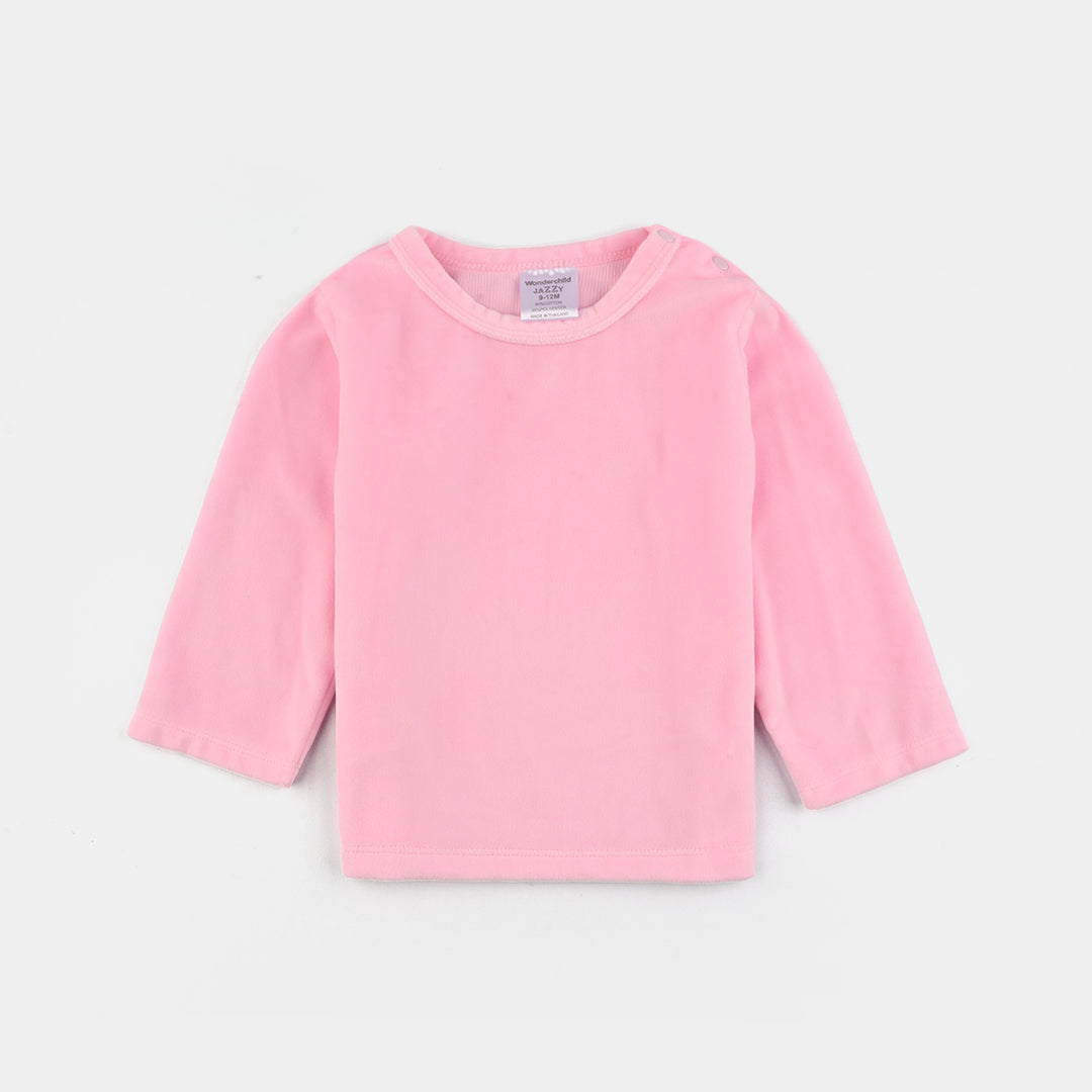 Infant Girls Cotton Interlock Suit-Pink/Grey