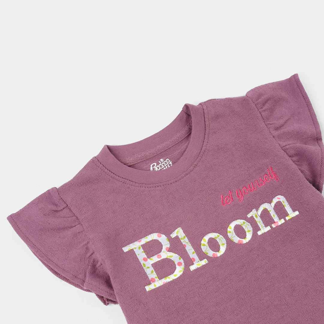 Girls Jersey/Terry T-Shirt (Bloom) - Purple