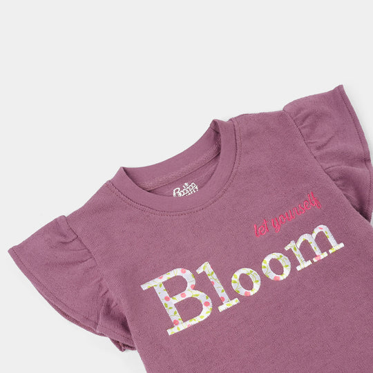 Girls Jersey/Terry T-Shirt (Bloom) - Purple