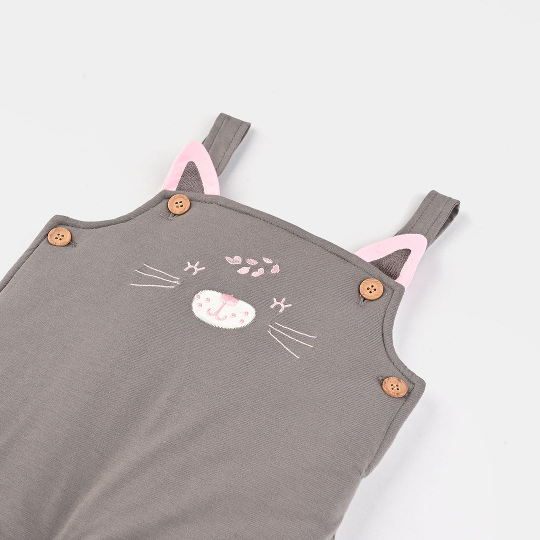 Infant Girls Cotton Interlock Suit-Pink/Grey